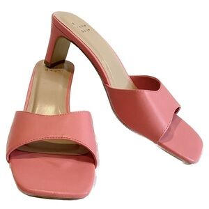 NWOT—A New Day Lindie Mule Heels, Pink, Size 7.5